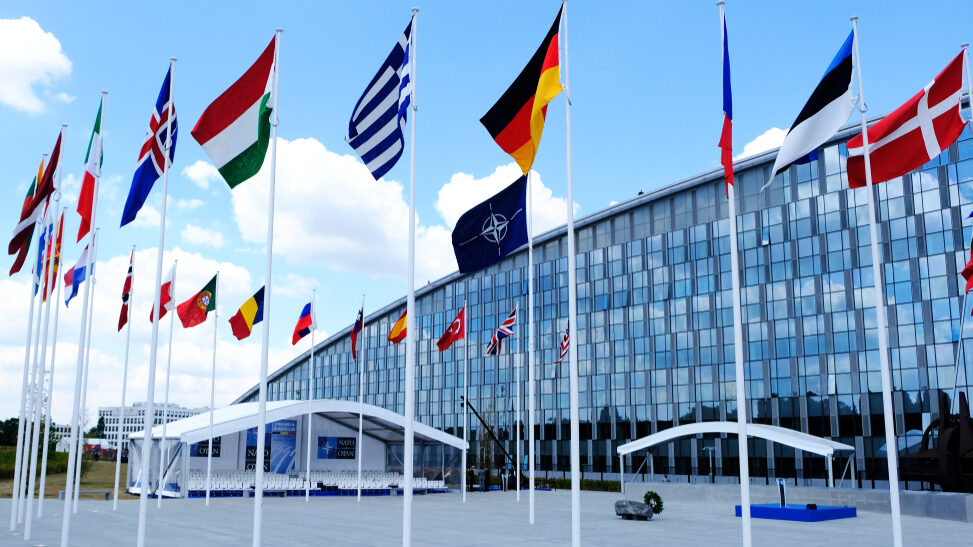 A,General,View,Of,The,Nato,Official,Tribune,Ahead,Of
